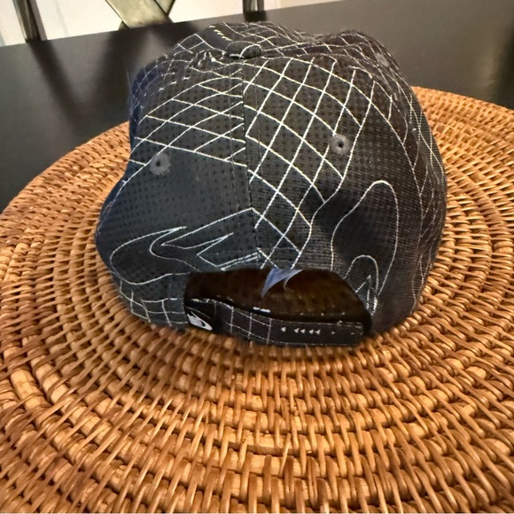 Nike Black Cap with White Grid and Blue Logo - Picture 4 of 7